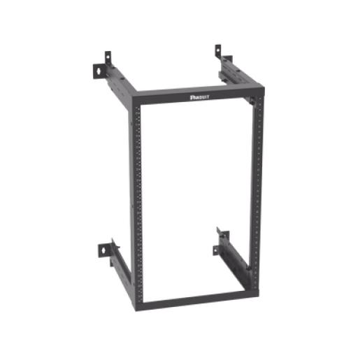 [PANDUIT_AWMR18] Panduit Rack PanZone® de Montaje en Pared, de 19in, Profundidad Ajustable, Rieles Numerados y Roscados #12-24, 18 UR, Color Negro