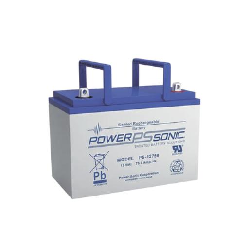 [POWER-SONIC_PS-12750-U] Power-Sonic Batería 12V, 78.6AH, Para Respaldo, Tecnologías AGM/VRLA, 10-12 Años Vida Útil, Terminales U, Reconocida UL   