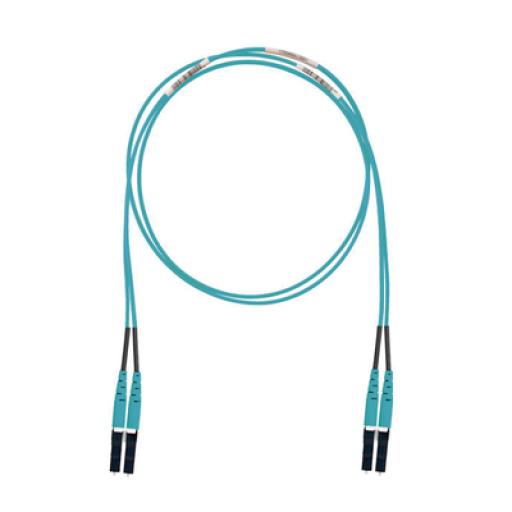 [PANDUIT_FX2ELLNLNSNM005] Panduit Jumper de Fibra Optica Multimodo 50/125 OM3, LC-LC Duplex, LSZH (Cero Halógenos), Color Aqua, 5 Metros
