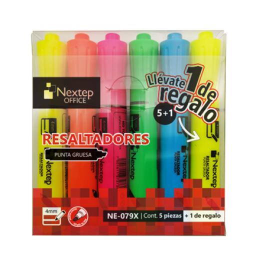 [NEXTEP_NE-079X] Nextep Juego Resaltadores Nextep 5 Colores Punta Cincel 4mm