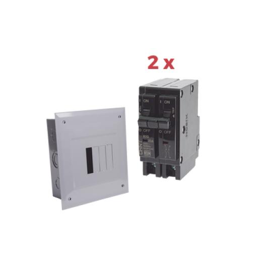 [CHINT_KITC2Q420E] CHINT Kit Centro de Carga 4P para empotrar con 2 Interruptores Térmicos de 2 Polos, 20Amp 120/240Vca 10kA.