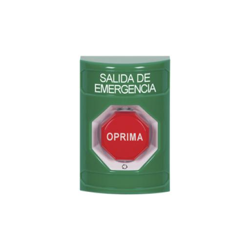 [STI_SS2109EX-ES] STI Botón de Salida de Emergencia , Texto en Español,  Acción Mantenida, Girar para Restablecer, LED de iluminación