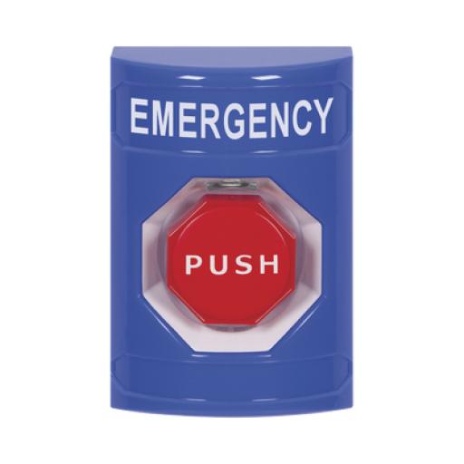 [STI_SS2405EM-EN] STI Botón de Emergencia, Texto en Español, Policarbonato Súper Resistente, Momentaneo