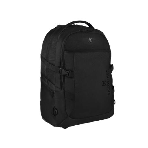[VICTORINOX_611-425] Victorinox Mochila con ruedas y mango telescópico, Fabricada en poliéster de color negro