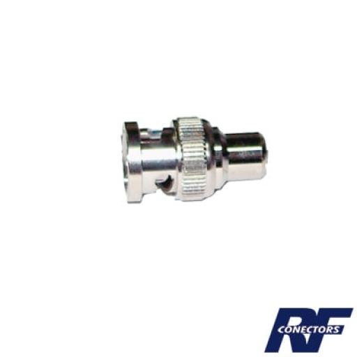 [RFINDUSTRIES_RFB-1139] RF Industries Adaptador de BNC Macho a RCA Hembra, Fono para Aplicaciones de Audio/Video, Niquel/Oro/Delrin.