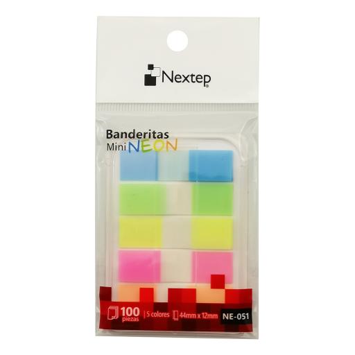 [NEXTEP_NE-051] Nextep Banderitas Nextep Mini Neon 5 Colores 100 Piezas c/10