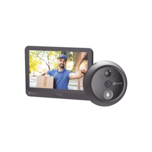 [EZVIZ_CS-HP4] EZVIZ Videoportero Con Mirilla y Pantalla Wi-Fi de Batería Recargable / Para Instalarse en Puerta / Cámara 1080P / Audio de Dos Vías / Uso en Interior