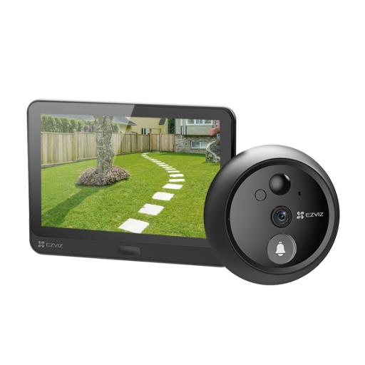 [EZVIZ_CS-HP4] EZVIZ Videoportero Con Mirilla y Pantalla Wi-Fi de Batería Recargable / Para Instalarse en Puerta / Cámara 1080P / Audio de Dos Vías / Uso en Interior