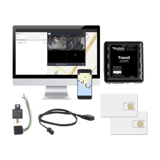 [RUPTELA_TRACE5KIT3] Ruptela Kit de Localizador Vehicular 2G y 4G/ Rastreo / Conducción eficiente / Deteccion de Jammer / Registro de conductores / Relay + Botón de pánico + EPCOMGPSANUAL + SIM500MB2Y 