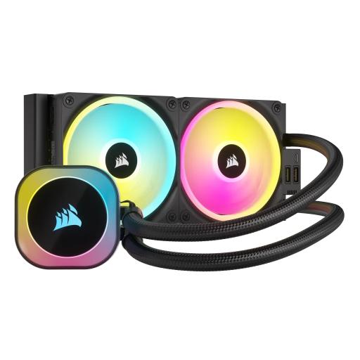 [CORSAIR_CW-9061001-WW] VENTILADOR P/CPU CORSAIR (CW-9061001-WW) ICUE LINK H100I RGB AIO,240MM,2 FAN,NEGRO