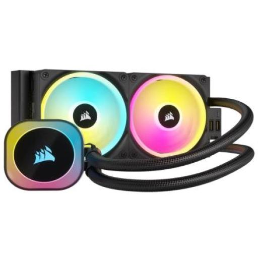 [CORSAIR_CW-9061001-WW] VENTILADOR P/CPU CORSAIR (CW-9061001-WW) ICUE LINK H100I RGB AIO,240MM,2 FAN,NEGRO