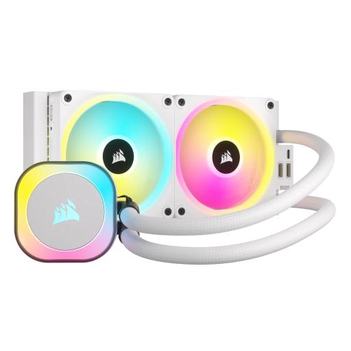 [CORSAIR_CW-9061005-WW] VENTILADOR P/CPU CORSAIR (CW-9061005-WW) ICUE LINK H100I RGB AIO,240MM,2 FAN,BLANCO