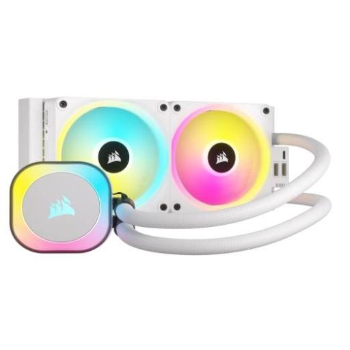 [CORSAIR_CW-9061005-WW] VENTILADOR P/CPU CORSAIR (CW-9061005-WW) ICUE LINK H100I RGB AIO,240MM,2 FAN,BLANCO