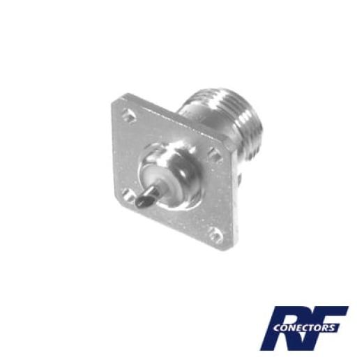 [RFINDUSTRIES_RFN-1021-2] RF Industries Conector N Hembra, montaje chasis de 4 perforaciones a 18 mm.