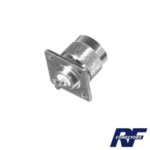 [RFINDUSTRIES_RFN-1041-1] RF Industries Conector N Macho, para montaje en panel con 4 perforaciones a 18 mm.