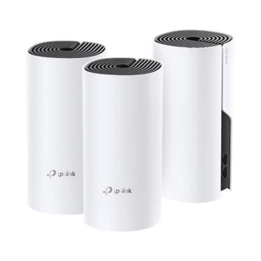 [TPLINK_DECOM4-3PACK] TPLINK KIT 3 Routers Inalámbricos MESH Interior para Hogar / Doble Banda Wi-Fi 5 AC1200 Mbps / 2 Puerto Gigabit WAN/LAN / 2 Antenas Internas / Administración Mediante la App Deco (iOS, Android) 