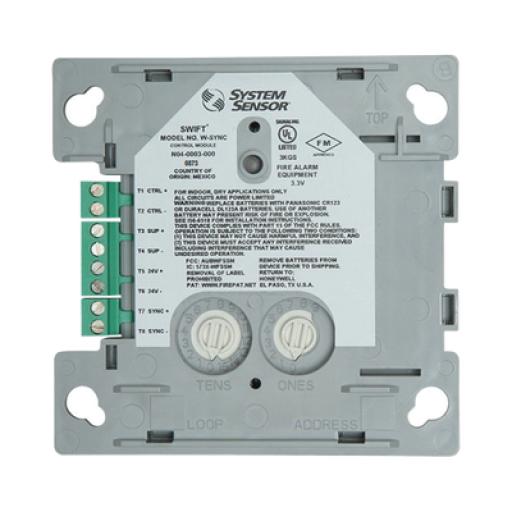 [SYSTEMSENSOR_W-SYNC] System Sensor Módulo de Sincronización Inalámbrico / Compatible con Paneles Notifier, Fire-Lite, Silent Knight y Farenhyt / Incluye Baterías