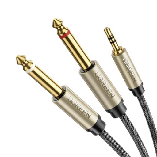 [UGREEN_10619] Ugreen Cable de Audio Premium de 3.5 mm a 6.35mm / Blindaje Interior Múltiple / Transferencia de Audio sin Pérdidas / 5 Metros / Caja de Aleación de Zinc / Amplia Compatibilidad.