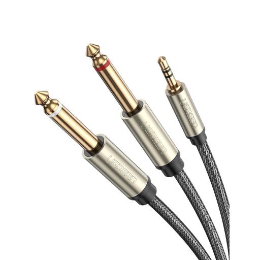 [UGREEN_10619] Ugreen Cable de Audio Premium de 3.5 mm a 6.35mm / Blindaje Interior Múltiple / Transferencia de Audio sin Pérdidas / 5 Metros / Caja de Aleación de Zinc / Amplia Compatibilidad.