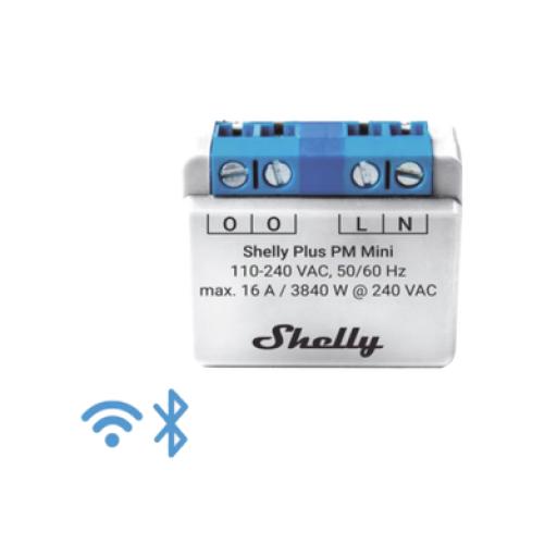 [SHELLY_SHELLYPLUSPMMINI] SHELLY Mini Interruptor inteligente con Wi-Fi, medición de consumo, 1 canal 16A, compatible con asistentes de voz Alexa y GoogleHome