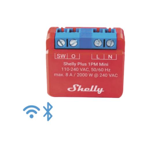 [SHELLY_SHELLYPLUS1PMMINI] SHELLY Mini Interruptor inteligente con Wi-Fi, medición de consumo, 1 canal 8A, compatible con asistentes de voz Alexa y GoogleHome