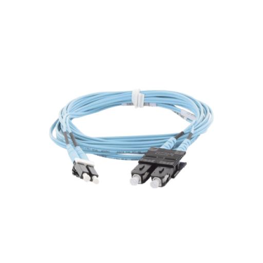 [PANDUIT_FX2ERLNSNSNM010] Panduit Jumper de Fibra Optica Multimodo 50/125 OM3, LC-SC Duplex, OFNR (Riser), Color Aqua, 10 Metros