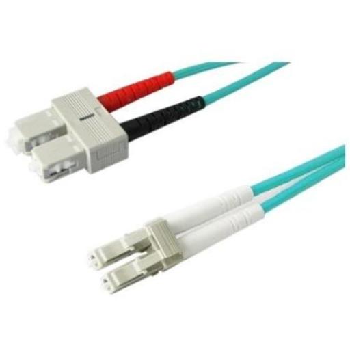[PANDUIT_FX2ERLNSNSNM010] Panduit Jumper de Fibra Optica Multimodo 50/125 OM3, LC-SC Duplex, OFNR (Riser), Color Aqua, 10 Metros