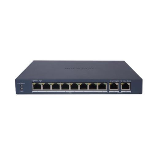 [HIKVISIONDIGITALTECHNOLOGY_DS-3E1510P-EI/M] Hikvision Digital Technology Switch Gigabit PoE+ / Administrable / 8 Puertos 10/100/1000 Mbps PoE+ / 2 Puerto 10/100/1000 Mbps de Uplink Configuración Remota desde Hik-PartnerPro / Modo Extendido hasta 300 Metros / 60 W 