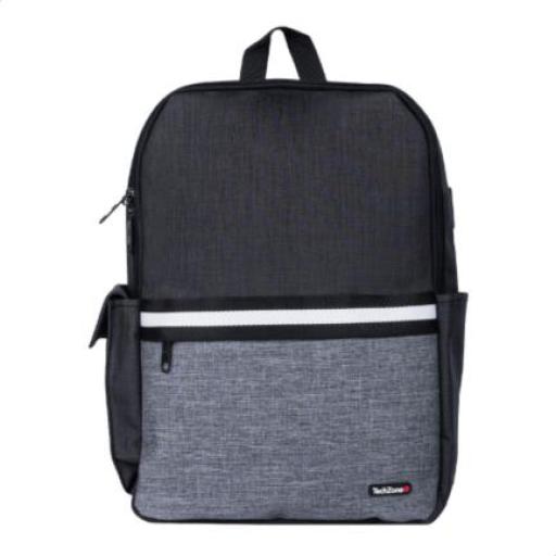[TECHZONE_TZ21LBP01-A] TechZone BACKPACK TECH ZONE GLAD NEGRO PORTALAPTOP 15.6 PULGADAS CONECTOR USB EXTERNO CIERRES METALICOS AUTORREPARABLES