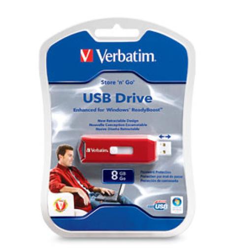 [VERBATIM_95507] Verbatim Memoria USB Verbatim Store "n" Go Flash 8 GB Color Rojo