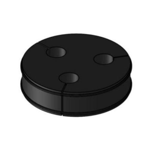 [SYSCOMTOWERS_CI-3-38] SYSCOM TOWERS Inserto o Bota de Caucho de 4" Con Tres Orificios para Cable de 3/8 in