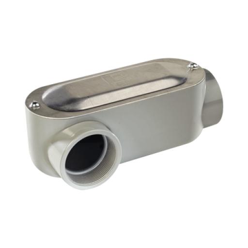 [RAWELT_OLR-0080C] RAWELT Caja oval roscada tipo LR de 1 1/2" (38.1 mm) Incluye tapa y tornillos.