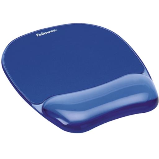 [FELLOWES_91141] Fellowes Mouse Pad Fellowes con Reposamuñecas de Gel Crystal Color Azul