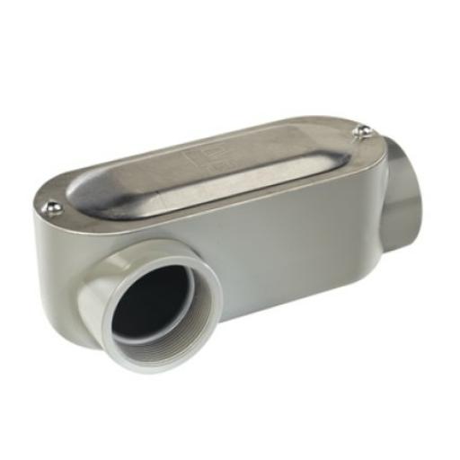 [RAWELT_OLR-0100C] RAWELT Caja oval roscada tipo LR de 1 1/4" (31.8 mm) Incluye tapa y tornillos.