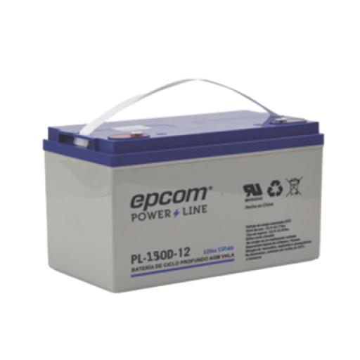 [EPCOM_PL150D12] Epcom Batería Ciclo Profundo 12V, 150 Ah / AGM-VRLA / Uso en Aplicación Fotovoltaica /Terminales Tipo Tornillo HEX M6