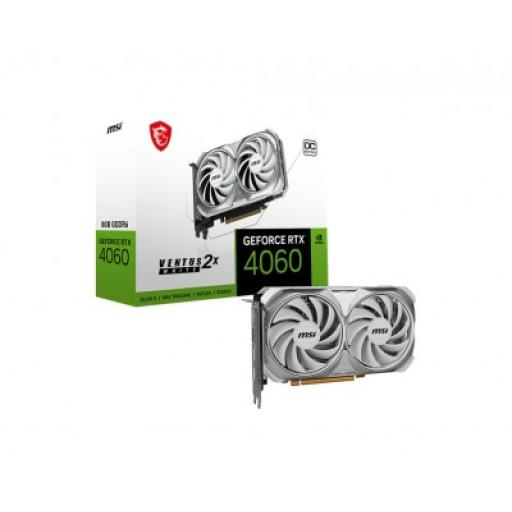 [MSI_RTX 4060 VENTUS 2X WHITE 8G OC] TARJETA DE VIDEO MSI (RTX 4060 VENTUS 2X WHITE 8G OC) 8GB GDDR6, 2490 MHZ, 1*HDMI, 3*