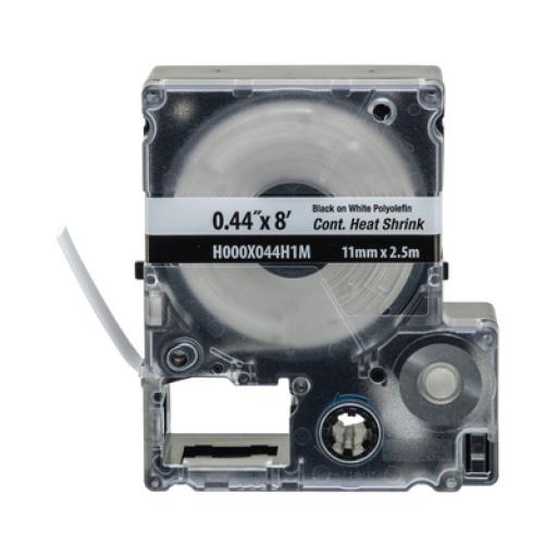 [PANDUIT_H000X044H1M] Panduit Casete de Etiquetas de Poliolefina de Cinta Continua, Tubo Termocontráctil, 11.2 mm (0.44 in) de Ancho y 2.4 m de largo, Para Cables de 2 a 6.4 mm (16-10 AWG) de Diámetro, Color Blanco