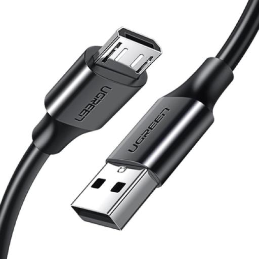 [UGREEN_60138] Ugreen Cable USB-A a Micro USB | 2 Metros | Tecnología de Carga Rápida Qualcomm / QC 3.0/2.0 | Recarga hasta 18W | Transmisión de Datos hasta 480Mbps | Tecnología de Carga Segura | Hasta 5,000 Flexiones | ABS y PVC de Alta Duraci&oacu