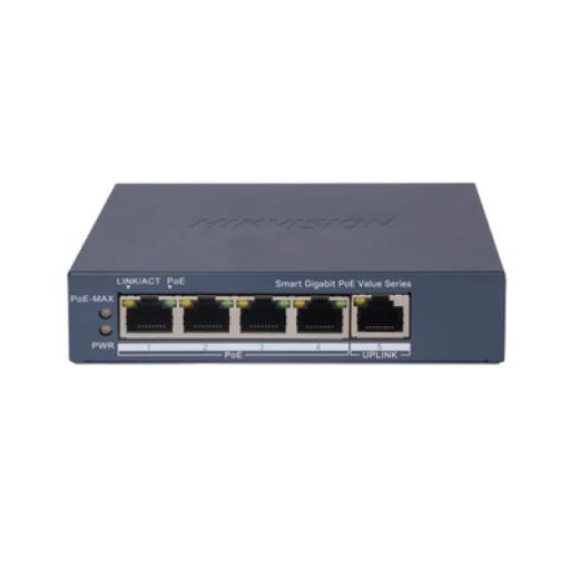 [HIKVISIONDIGITALTECHNOLOGY_DS-3E1505P-EI/M] Hikvision Digital Technology Switch Gigabit PoE+ / Administrable / 4 Puertos 10/100/1000 Mbps PoE af/at / 1 Puerto 10/100/1000 Mbps Uplink / Configuración Nube Hik-PartnerPro / Modo Extendido hasta 300 Metros / 45 Watts