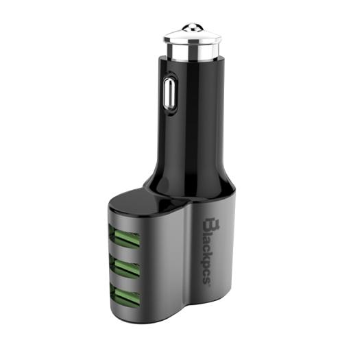 [BLACKPCS_EPI043-BL] Blackpcs CAR CHARGER BLACKPCS 3 PUERTOS USB CON ENTRADA ENCENDEDOR (EPI043-BL)