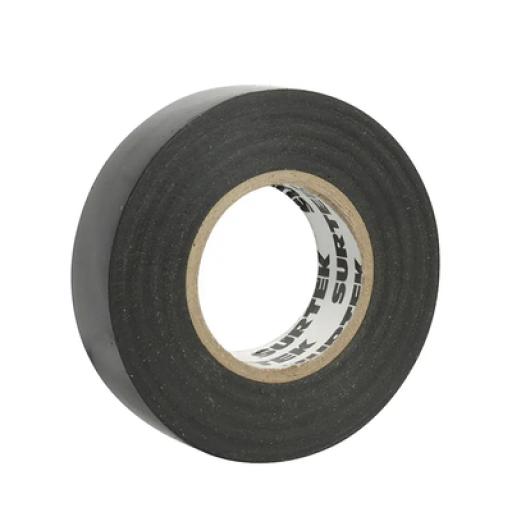 [SURTEK_SYS-138001] Surtek Cinta para aislar negra de 19 mm x 18 metros / Fabricada en PVC / Adhesivo acrílico.
