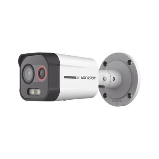 [HIKVISIONDIGITALTECHNOLOGY_DS-2TD2608-1/QA] Hikvision Digital Technology Bala IP Dual / Térmica 1.35 mm (96 x 72) / Óptico 4 mm (4 Megapixel) / Detección de Intrusión por VCA 30 mts /30 mts Luz Blanca / Exterior IP67 / PoE / Sirena y Luz Intermitente Integrada / Micro SD / ColorVu y ACUSENSE