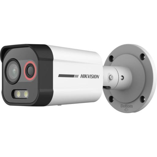 [HIKVISIONDIGITALTECHNOLOGY_DS-2TD2608-1/QA] Hikvision Digital Technology Bala IP Dual / Térmica 1.35 mm (96 x 72) / Óptico 4 mm (4 Megapixel) / Detección de Intrusión por VCA 30 mts /30 mts Luz Blanca / Exterior IP67 / PoE / Sirena y Luz Intermitente Integrada / Micro SD / ColorVu y ACUSENSE