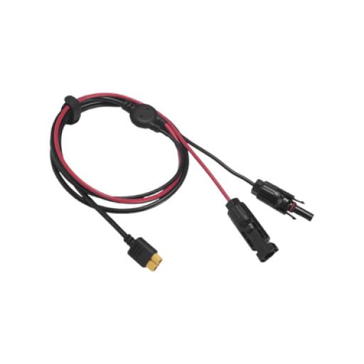 [ECOFLOW_LMC4XT60I2.5M] ECOFLOW Cable 2.5 m, Negro, Calibre 10 AWG con Terminales MC4 Macho y Hebra para Terminal XT60