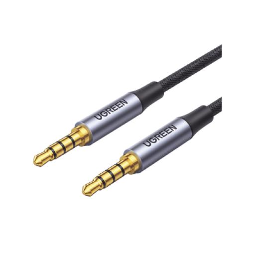[UGREEN_90788] Ugreen Cable Auxiliar de 3.5mm / Cable Audio Estéreo / Núcleo de Alambre de Cobre Esmaltado / Carcasa de Aluminio Azul + Nylon Trenzado /  Soporta Micrófono / 5 Metros