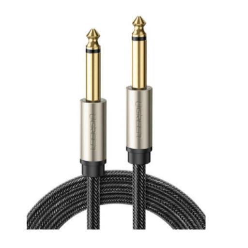[UGREEN_40815] Ugreen Cable de Audio Mono 6.35mm (1/4") Macho a 6.35mm (1/4") Macho / 10 Metros / Núcleo de Cobre / Blindaje Interno / Nylon Trenzado / Color Negro