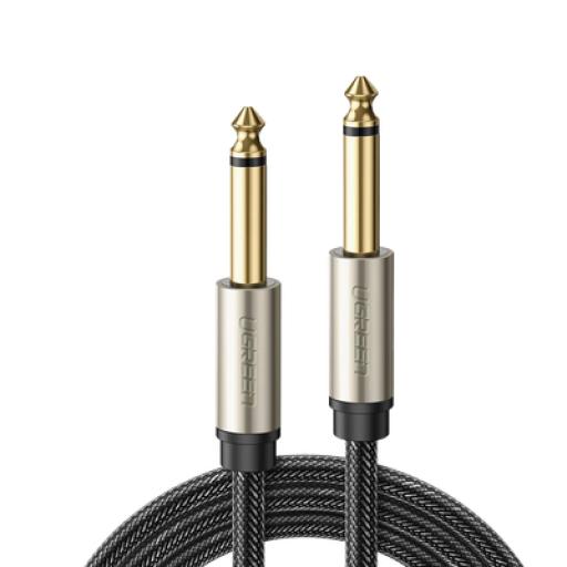 [UGREEN_40815] Ugreen Cable de Audio Mono 6.35mm (1/4") Macho a 6.35mm (1/4") Macho / 10 Metros / Núcleo de Cobre / Blindaje Interno / Nylon Trenzado / Color Negro