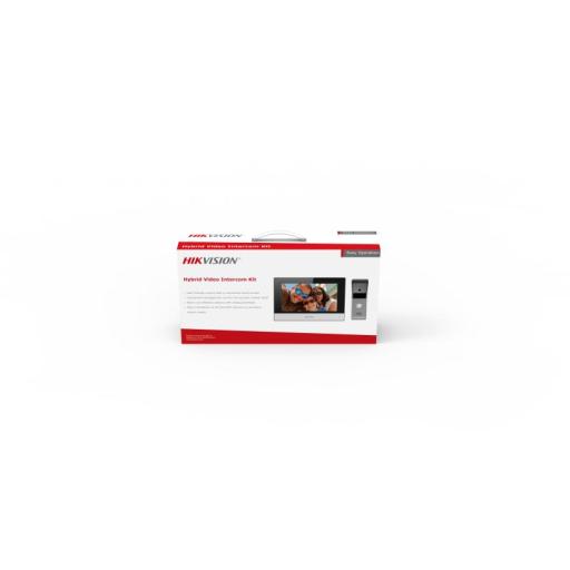 [HIKVISIONDIGITALTECHNOLOGY_DS-KIS303-P] Hikvision Digital Technology Kit de Videoportero Analógico METALICO / IP a 4 Hilos con Función de Llamada a App Hik-Connect / Monitor se Conecta a Internet por Cable o WiFi y por 4 Hilos al Frente de Calle  IP65 / Expandible a Mas Equipos 
