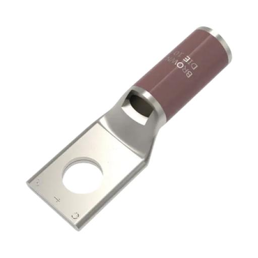 [HUBBELLBURNDY_HUB-YA2-CL4-BOX] HUBBELL BURNDY Zapata Terminal de Compresión BURNDY Cañón Corto para Tornillo de 3/8" y Calibre 2 AWG.