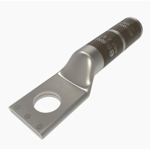 [HUBBELLBURNDY_HUB-YA2-CTC-38] HUBBELL BURNDY Zapata Terminal de Compresión BURNDY Cañón Largo para Tornillo de 3/8" y Calibre 2 AWG.